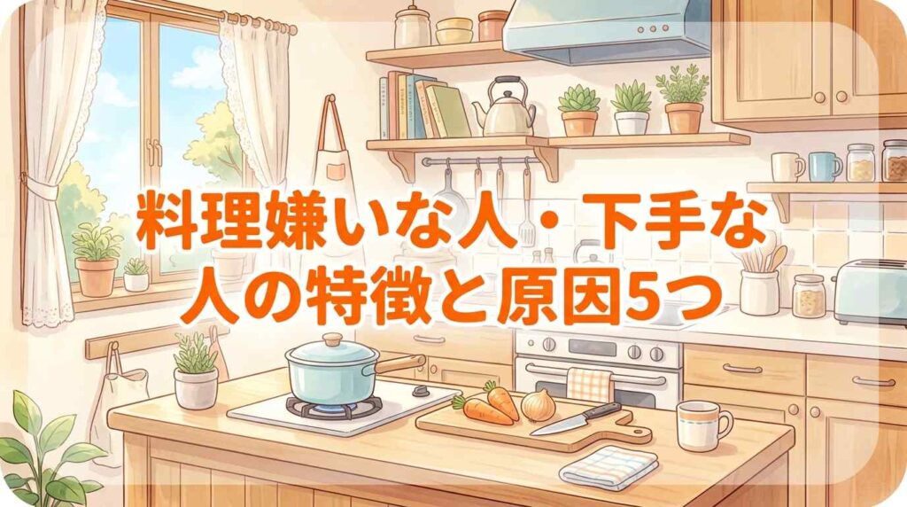 料理嫌いな人・下手な人の特徴と原因5つ！克服のコツと便利な代替手段を紹介