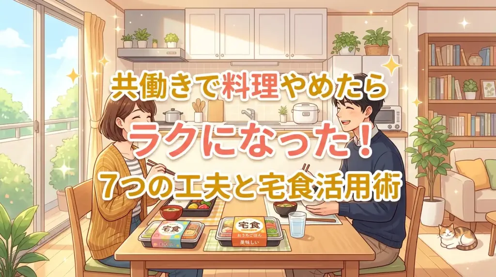 共働きで料理やめたらラクになった！7つの工夫と宅食活用術