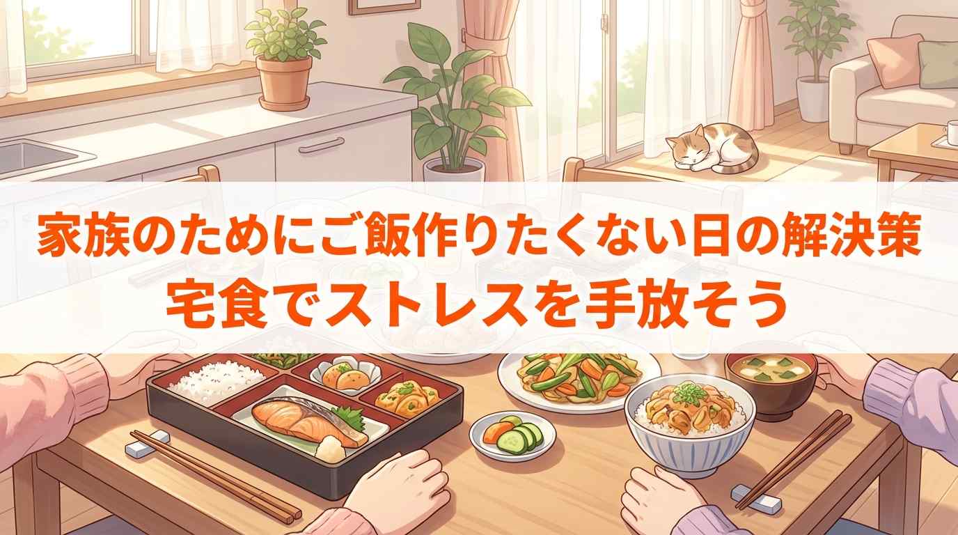 家族のためにご飯作りたくない日の解決策！宅食でストレスを手放そう