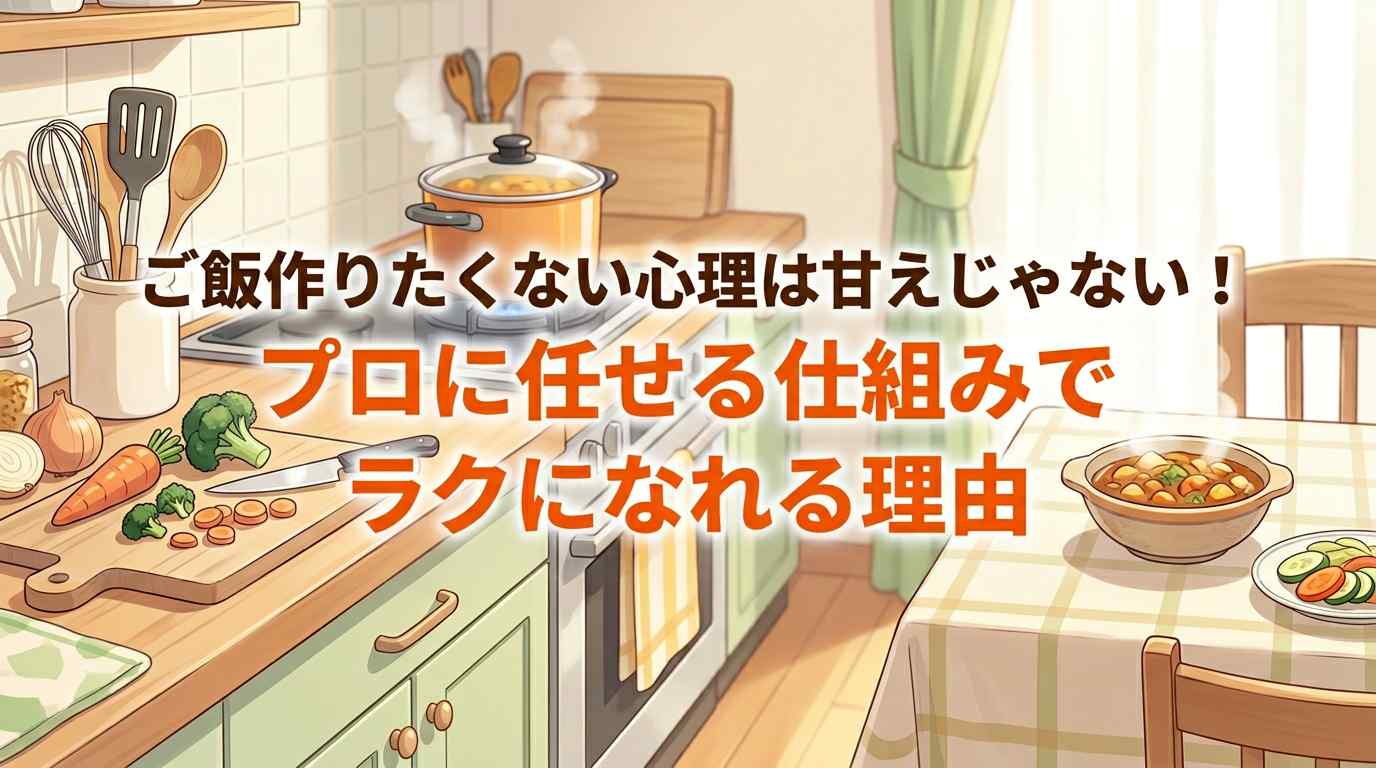 ご飯作りたくない心理は甘えじゃない！「プロに任せる仕組み」でラクになれる理由