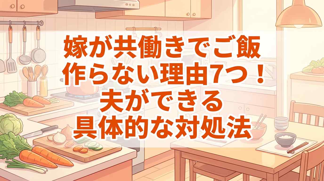 嫁が共働きでご飯作らない理由7つ！夫ができる具体的な対処法