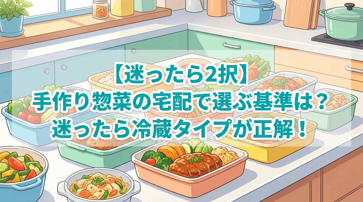 【迷ったら2択】手作り惣菜の宅配で選ぶ基準は？迷ったら冷蔵タイプが正解！