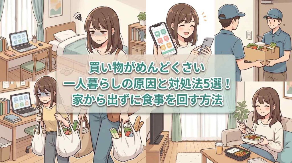買い物がめんどくさい一人暮らしの原因と対処法5選！家から出ずに食事を回す方法