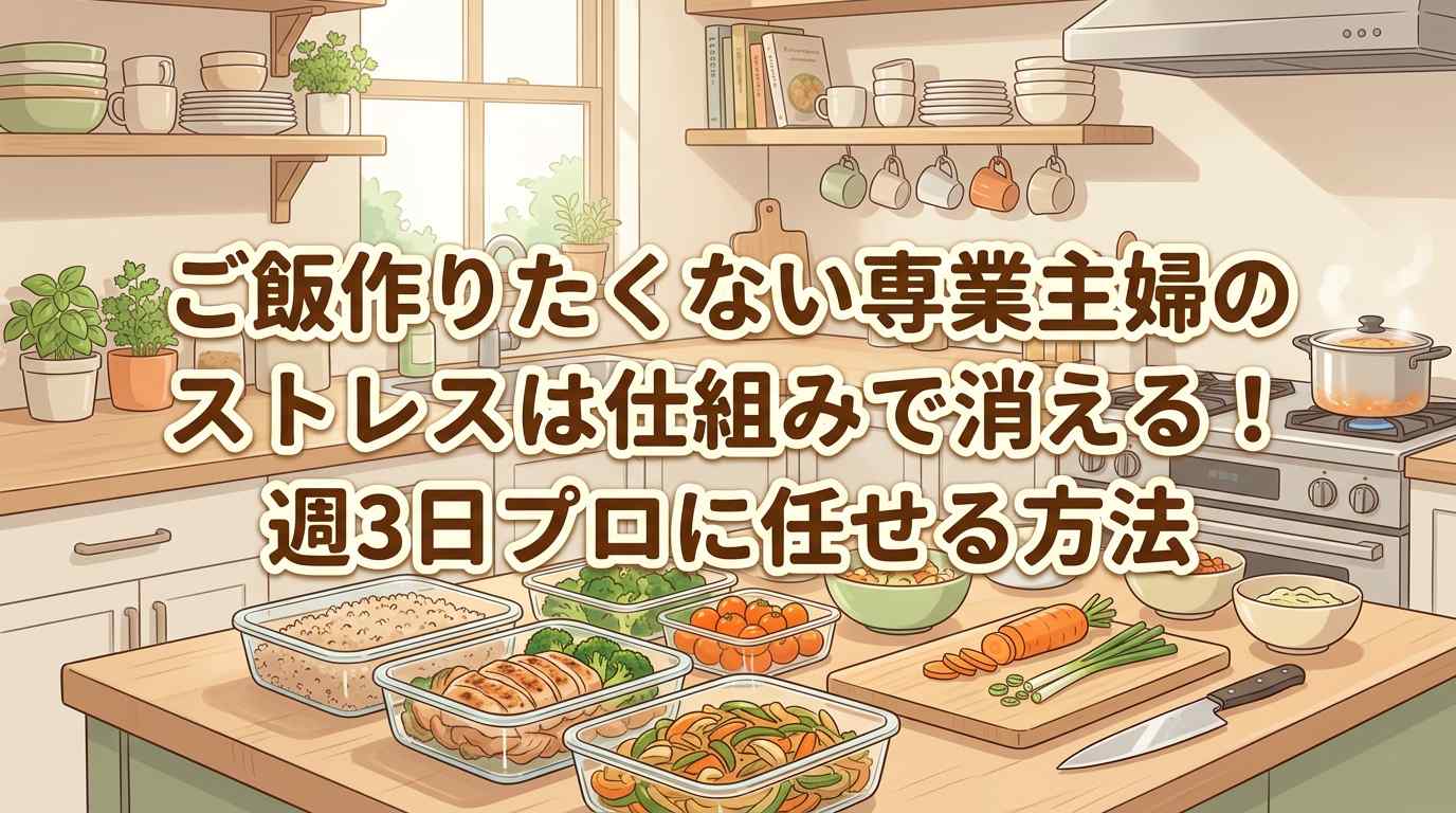 ご飯作りたくない専業主婦のストレスは仕組みで消える！週3日プロに任せる方法