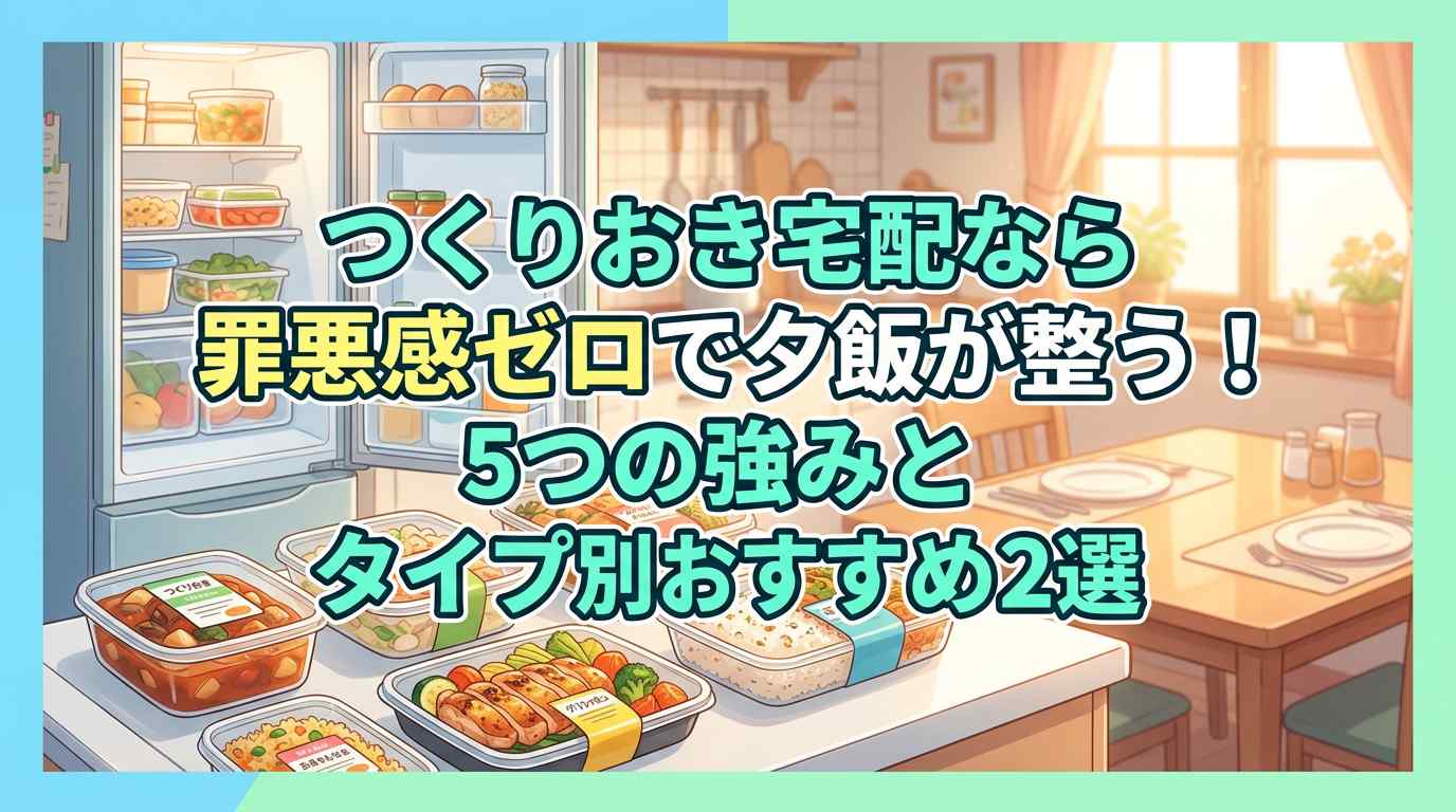 つくりおき宅配なら罪悪感ゼロで夕飯が整う！5つの強みとタイプ別おすすめ2選